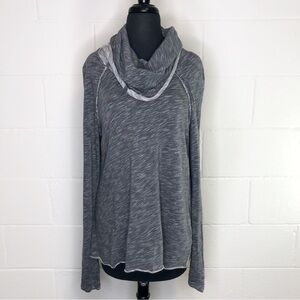 Free People Beach Cocoon Cowl Neck Pullover Tunic Top Charcoal One Body
